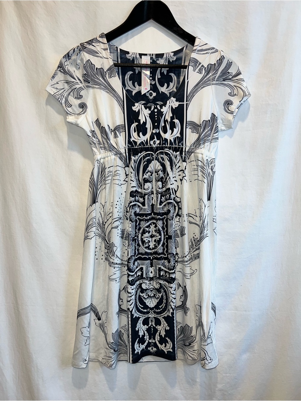 CristinaLove Baroque Print Fit & Flare Dress | Size M